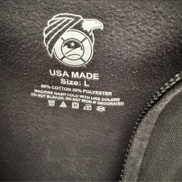 US COAST GUARD Full Zip Black Hoodie SZ L Unique Kraken Octopus Design USA Made - Picture 5 of 5